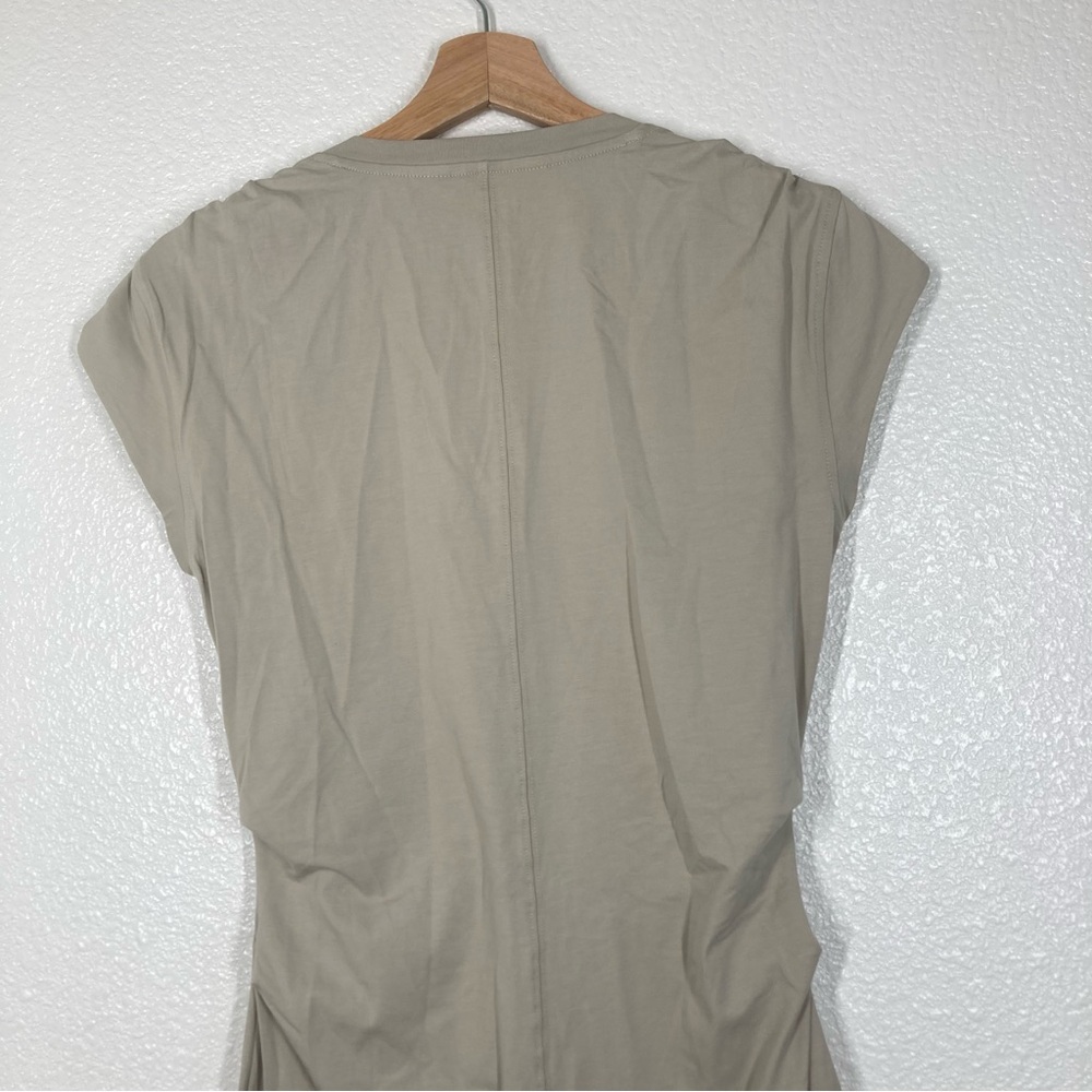 ATHLETA Effortless Tee Dress Small Stretch Anti-odor Beige Midi NWT Cotton - Picture 3 of 16